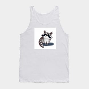 Cute Raccoon Drawing Tank Top